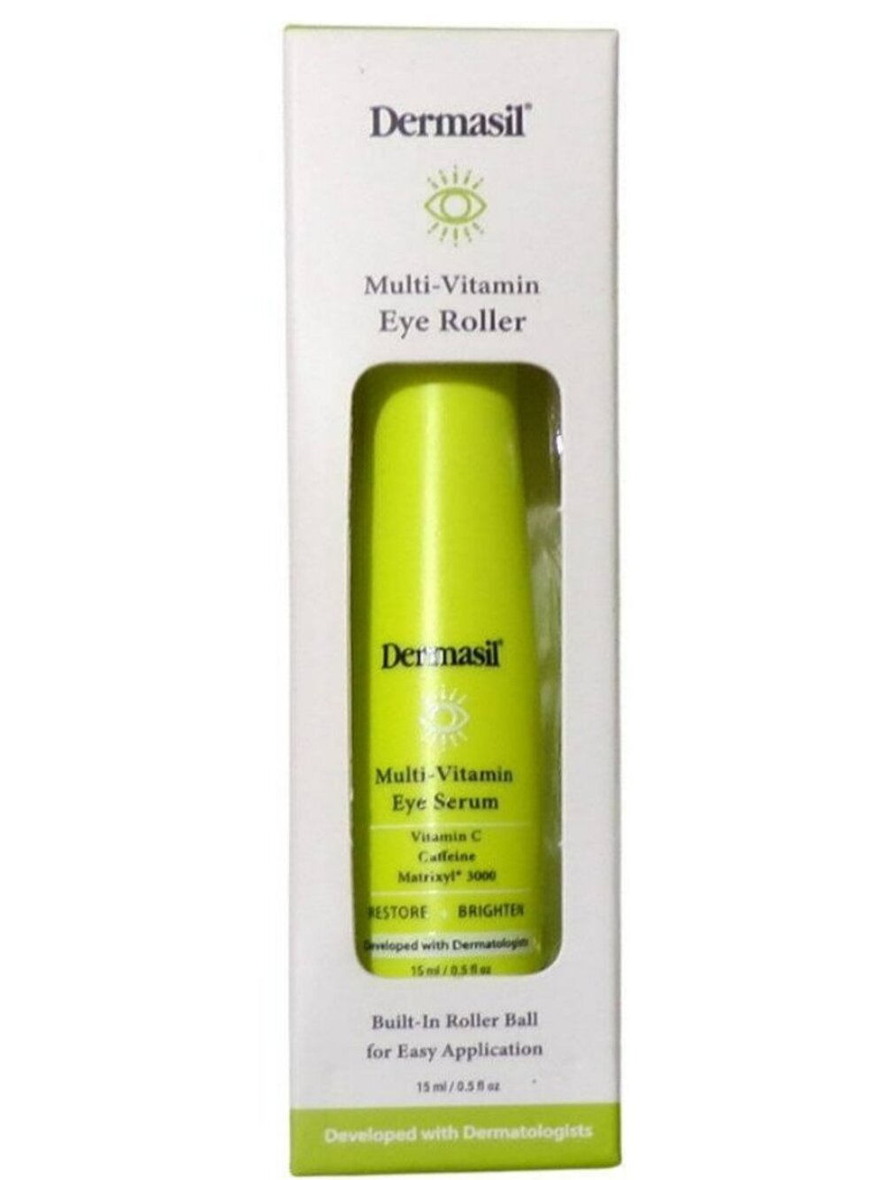 Dermasil Multi-Vitamin Eye Roller Serum With Vitamin C & Caffeine 15ml Brightens